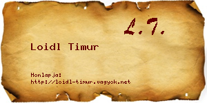 Loidl Timur névjegykártya
